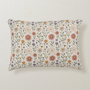 Vintage handgezeichnete Wildblumen-Patchwork-Nahtl Dekokissen