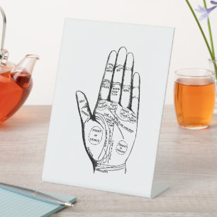 Vintage-Handliniendiagramm Handlesen Sockelschild