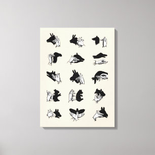 Vintage Handpuppen-Schatten-Spiele Leinwanddruck