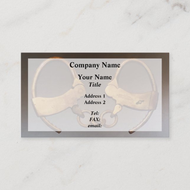 Vintage Handschellen Visitenkarte (Vorderseite)