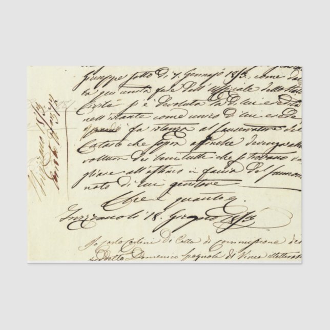 Vintage Handschrift  Seidenpapier (Vorderseite)