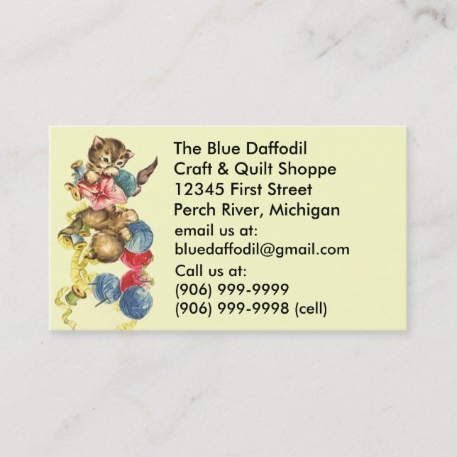 Vintage Handwerks-Versorgungs-steppende Visitenkarte (Vorderseite)