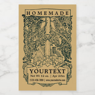 Vintage Handwerkskunst Lebensmitteletikett