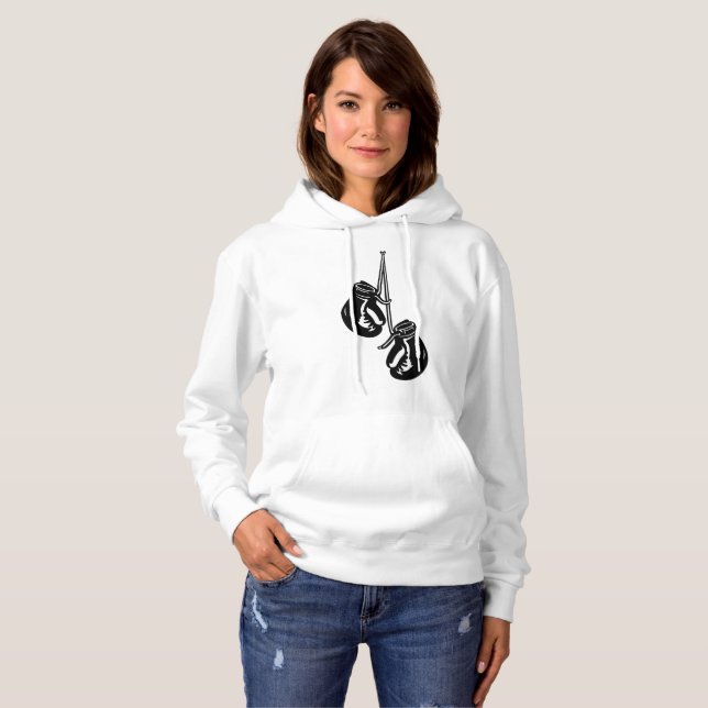 Vintage Hangboxhandschuhe Retro-Kämpfer Hoodie (Vorne ganz)