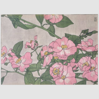 Vintage Hannah Overbeck Jugendstil-Rose Seidenpapier