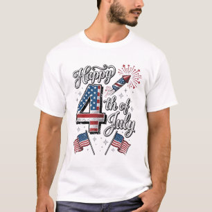 Vintage Happy 4. Juli Patriotisches Feuerwerk-Shir T-Shirt