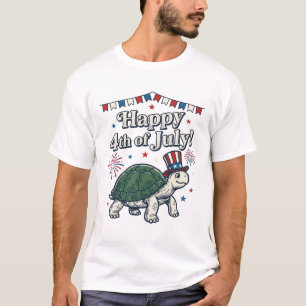 Vintage Happy 4th of July Schildkröte-Shirt-Design T-Shirt