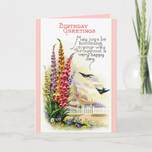 Vintage Happy Birthday card Karte