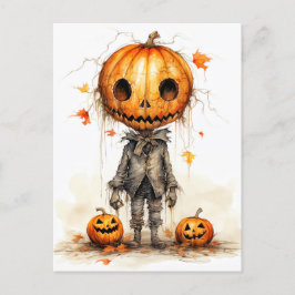 Vintage Happy Halloween Fiend Postkarte