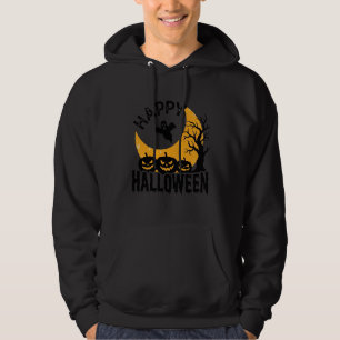 Vintage-Happy-Halloween-Geist-Kürbis-Shirt-Design Hoodie