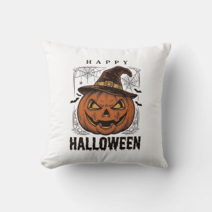 Vintage-Happy-Halloween-Kürbisgravur-Design_1 Kissen