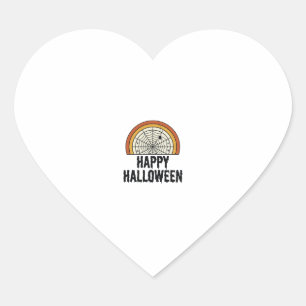 Vintage-Happy-Halloween-Spinnennetz-Vektordesign_1 Herz-Aufkleber