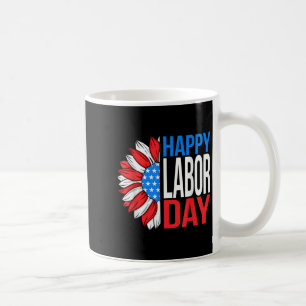Vintage Happy Labor Day Patriotische Sonnenblume A Kaffeetasse