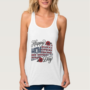 Vintage Happy Memorial Day Mohnflagge-Shirt-Design Tank Top