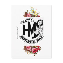 Vintage-Happy-Muttertags-Postkarte
