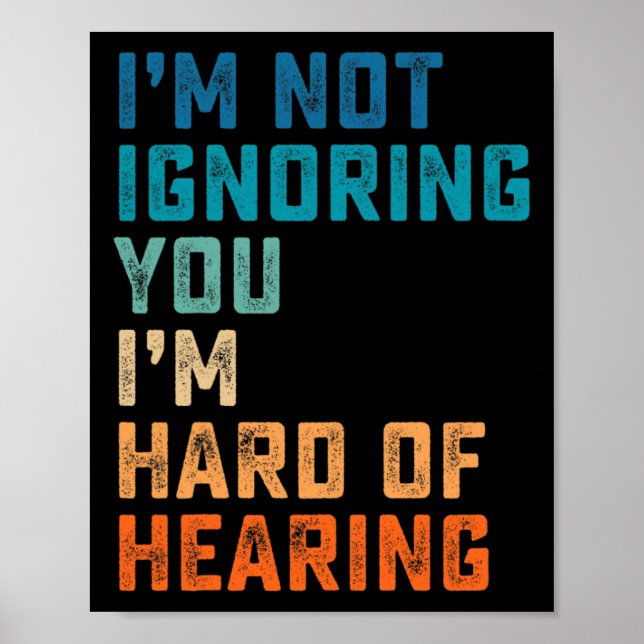 Vintage Hard Of Hearing Asl Sign Language Deaf Awa Poster (Vorne)