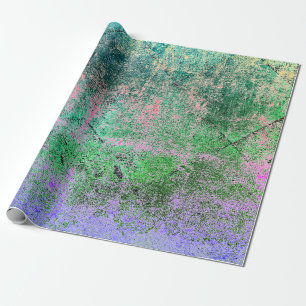 Vintage-Harlekin-Grün-Lila-Grunge-Textur Geschenkpapier