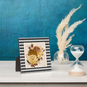 Vintage Harlequin Garden Roses   Fotoplatte
