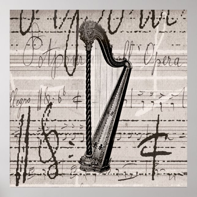 Vintage Harp- und Antiquitätenkollektion Poster (Vorne)