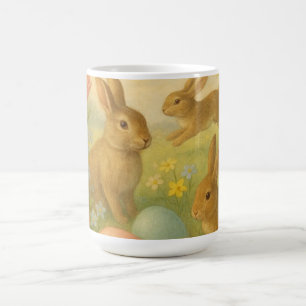 Vintage-Häschen/Kaninchen-Ostern/Easter-Fleece  Kaffeetasse