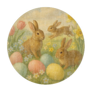 Vintage-Häschen/Osterhase Osterei/Frühling Schneidebrett