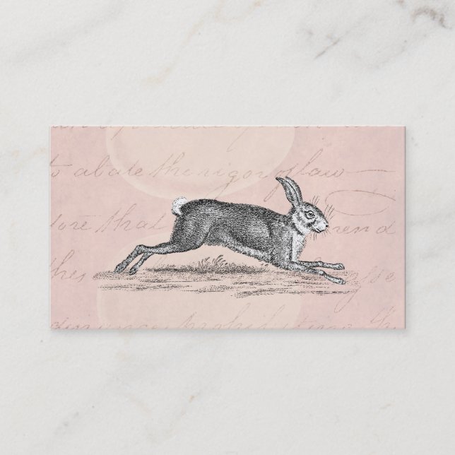 Vintage Hase-Häschen-Kaninchen-Illustration - Visitenkarte (Vorderseite)