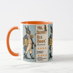 Vintage-Hase Kaninchen mit Buch - Lehrer, Schüler Tasse