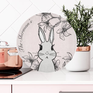 Vintage-Hasen-Blumen-Ostern  Schneidebrett