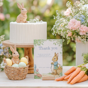 Vintage-Hasen-Garten-Baby-Party Dankeskarte