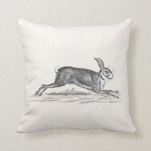 Vintage-Hasen-Illustration - Hasen Kissen