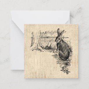 Vintage-Hasen-Illustration Hasenkunst Mitteilungskarte