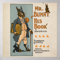 Vintage-Hasen-Kinderbuchillustration