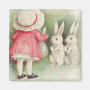 Vintage Hasen Ostern Gruß Magnet