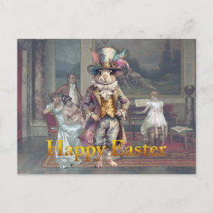 Vintage-Hasen-Zylinderhut Frohe Ostern Feiertagspostkarte