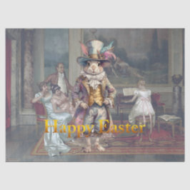 Vintage-Hasenzylinderhut Frohe Ostern Seidenpapier