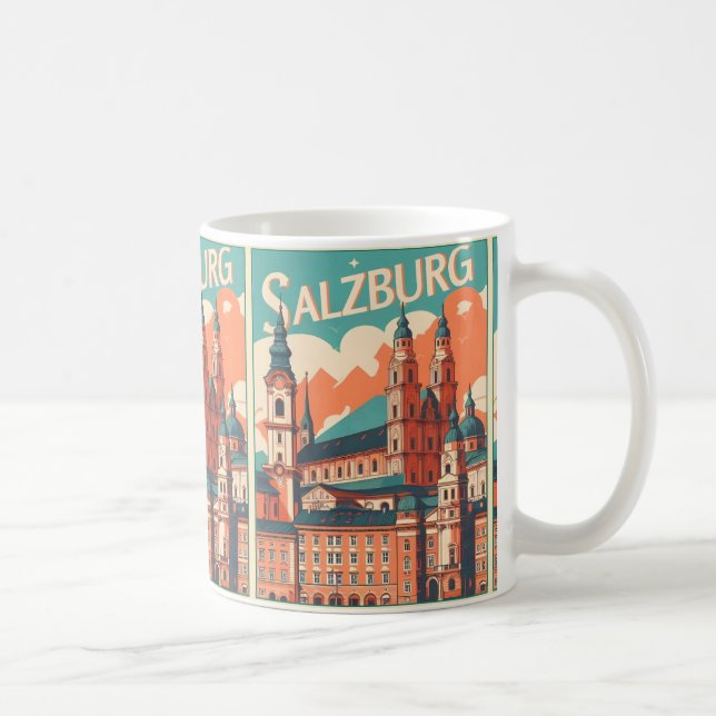 Vintage Hauptstadt Salzburg Kaffeetasse (Rechts)