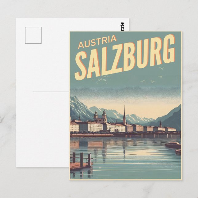Vintage Hauptstadt Salzburg Postkarte (Vorne/Hinten)