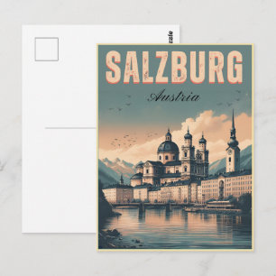 Vintage Hauptstadt Salzburg Postkarte