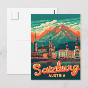 Vintage Hauptstadt Salzburg Postkarte