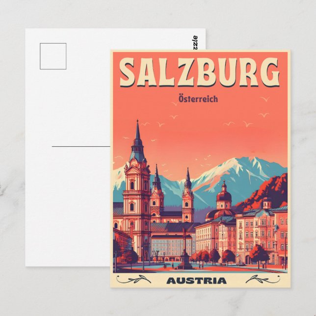 Vintage Hauptstadt Salzburg Postkarte (Vorne/Hinten)