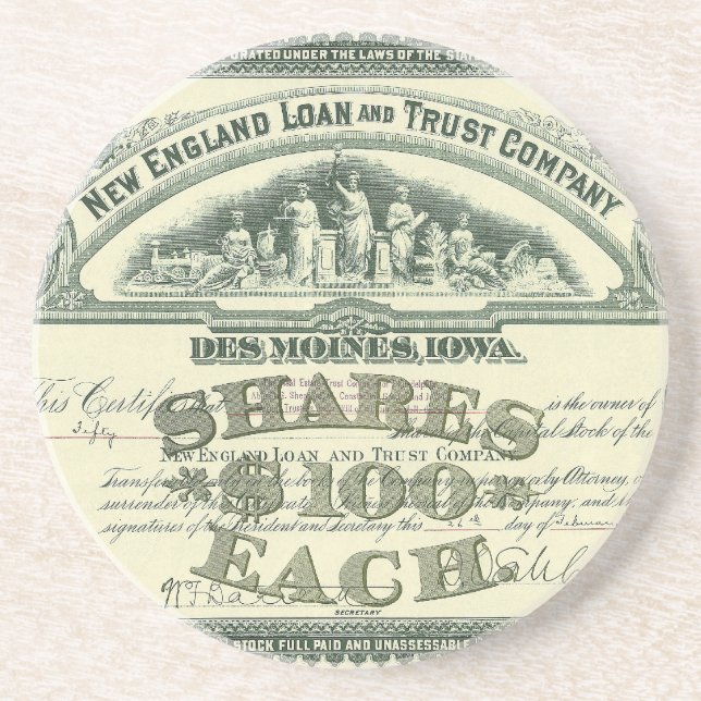 Vintage Hauptstadt Sandstein Untersetzer (Vorne)