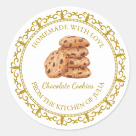 Vintage hausgemachte Cookies Runder Aufkleber