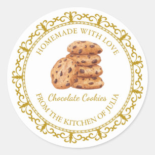 Vintage hausgemachte Cookies Runder Aufkleber