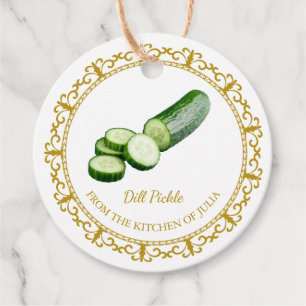 Vintage hausgemachte Cucumber Dill Pickle Hang Tag Geschenkanhänger