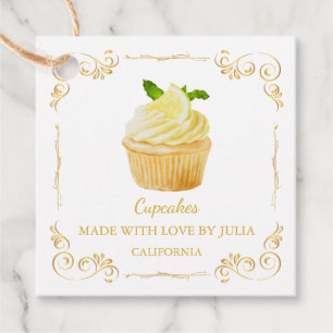 Vintage hausgemachte Frische Cupcakes Geschenkanhänger