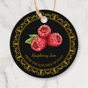 Vintage hausgemachte Himbeere Jam Hang Tag l Black Geschenkanhänger