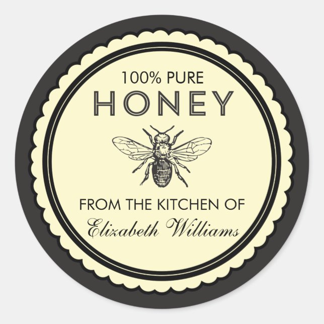 Vintage hausgemachte Honey-Stickers Runder Aufkleber (Vorderseite)