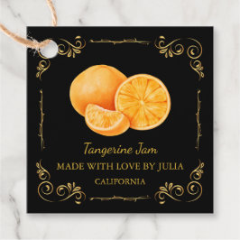 Vintage hausgemachte Mandarine Jam Square Hang Tag Geschenkanhänger