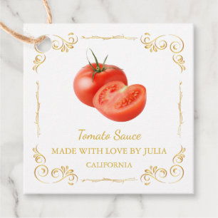 Vintage hausgemachte Tomato Sauce Square Hang Tag Geschenkanhänger