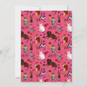 Vintage-Haustier-Hunde Blumen-Gartenparty Feiertagskarte